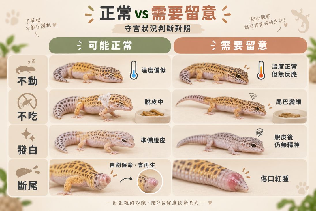 守宮正常現象與死亡前兆的差異對照